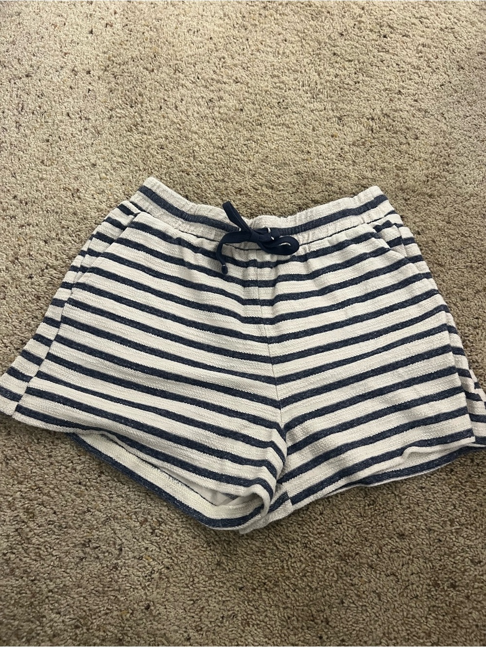 Striped Navy and White Women’s Lounge Shorts - Old Navy